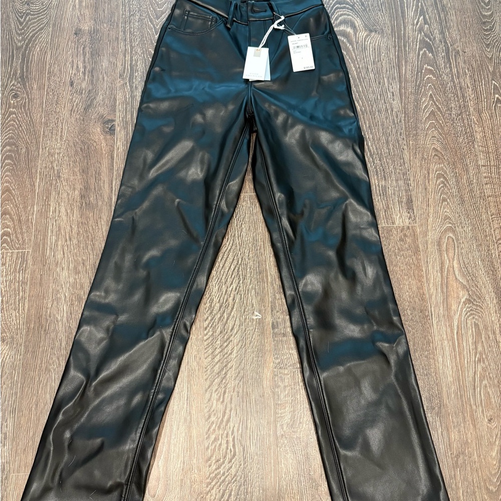 Good American Black Leather Pants